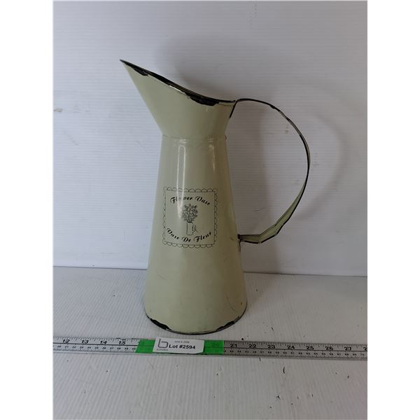 Vintage Metal Flower Vase 14"