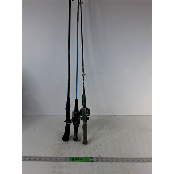 *(3) Fishing Rods, (2) Reels, As Is, Cannot Ship