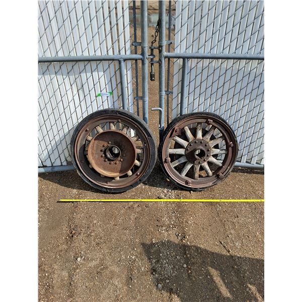 **(2) Vintage Wagon Wheels No Shipping