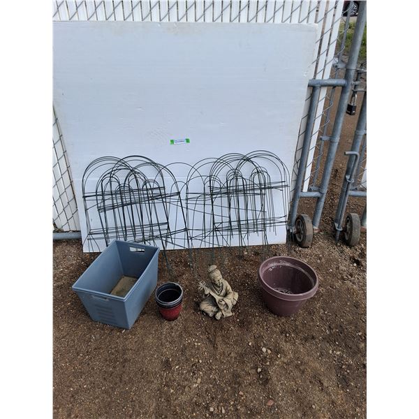 **Garden Wall, Statue, Planters No Shipping