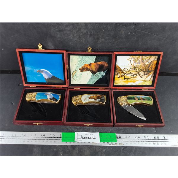 (3) Wildlife Themed Folding Knives