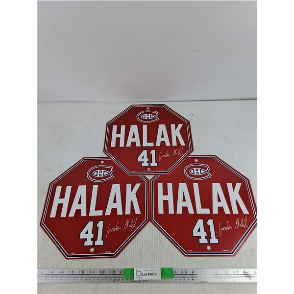 (3) Montreal Canadiens Halak 41 Wall Signs