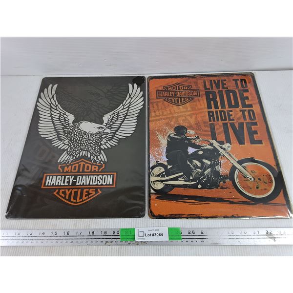 Harley Davidson Metal Wall Signs 16" x 12"