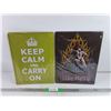 Image 1 : Ride Hard & Keep Calm & Carry On Wall Metal Signs 16" x 12"