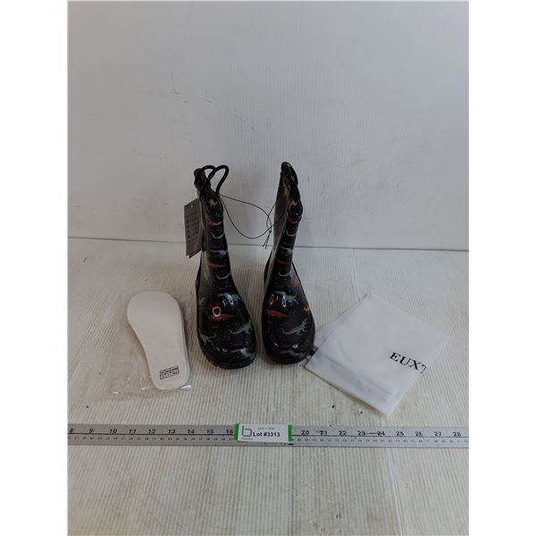 Euxterpa Light Up Kids Rubber Boots Dinosaur Themed Size 3