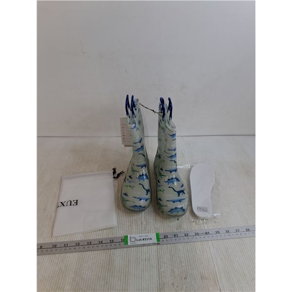 Euxterpa Light Up Kids Rubber Boots Dinosaur Themed Size 2