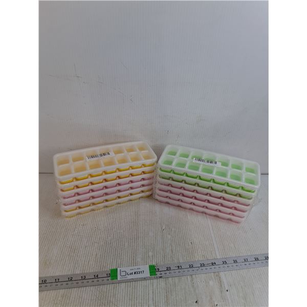 (2) Packs Of (6) Ice Trays With Lids Sealed