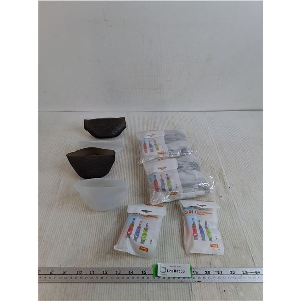 (4) Packs Of 3 In 1 Gap Cleaning Brushes, (8) Water Bottle Silicone Holders 3" Diameter