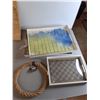 Image 2 : Decorative Serving Trays Up to 18.75", Rope Wreath, Wood Blocks, Misc. Can't Ship