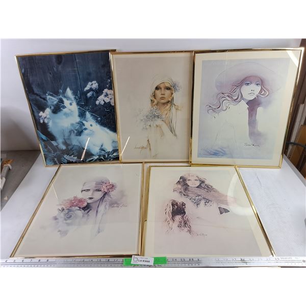 (5) Framed Wall Art Prints 20" x 16"