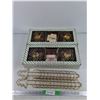 Image 1 : Christmas Card Holders & (2) Candle Ring Set w/ 2 Candles