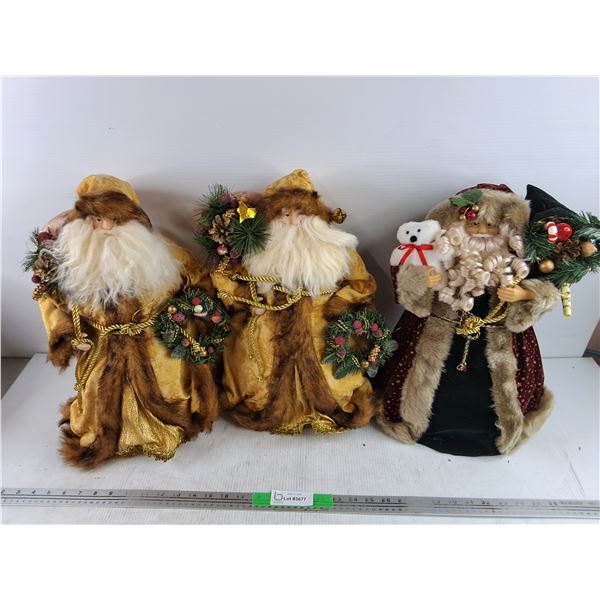 (3) Santa Claus Figures 17"