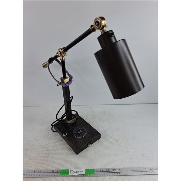 Desk Lamp w/ Wireless Charger - Powers On, As Is