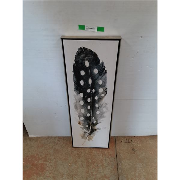 *Framed Feather Wall Art Print 37" x 13", PICKUP ONLY
