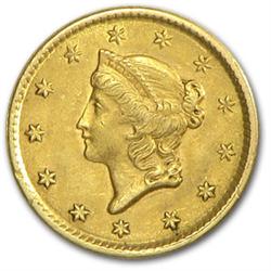 $ 1 Gold Liberty Head US Minted 19th Century Coin