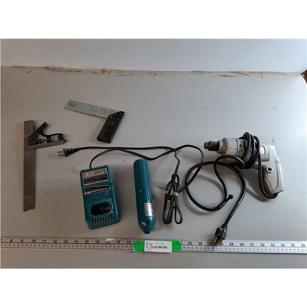 Mastercraft 1/4" Drill- Powers On, Makita Battery Charger & Cordless Screwdriver- As Is, Combination