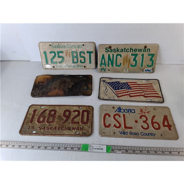 Saskatchewan, Alberta & American Flag License Plates