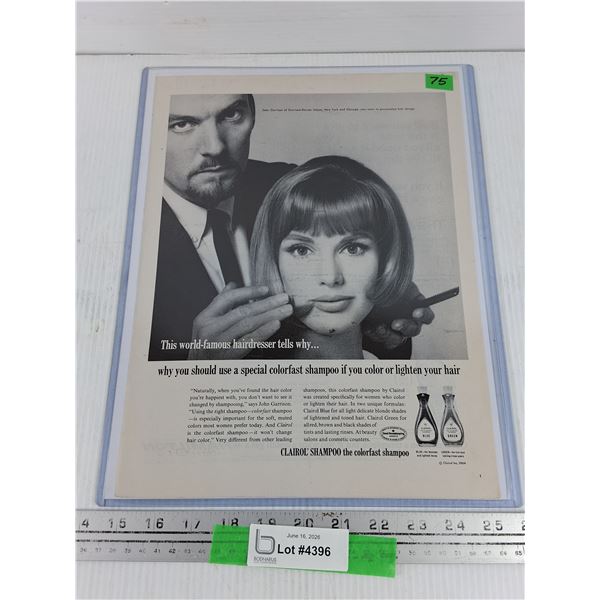Vintage Clairol Shampoo Advertisement