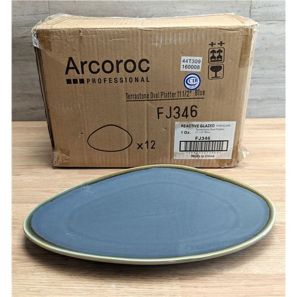 Terrastone Blue 11-1/2" Platter, Arcoroc FJ346 - Lot of 12