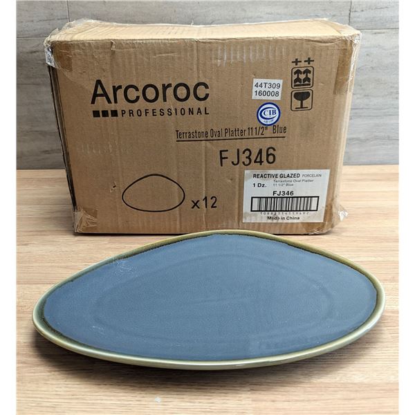 Terrastone Blue 11-1/2" Platter, Arcoroc FJ346 - Lot of 12