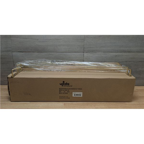 Update 24" Brass Glass Hangers - Lot of 12