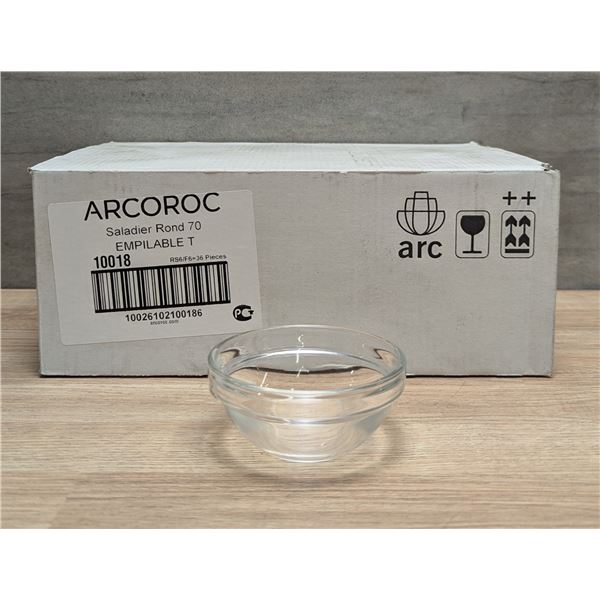 3" Glass 2.75oz Stacking Bowls, Arcoroc 10018 - Lot of 36