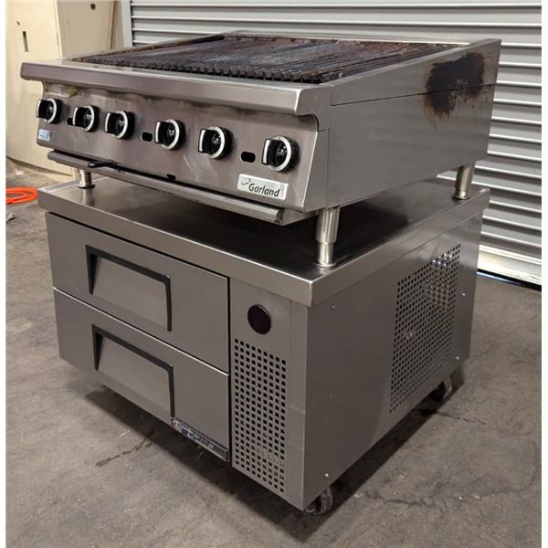Garland 36" Gas Charbroiler With True Refrigerated Chef Base