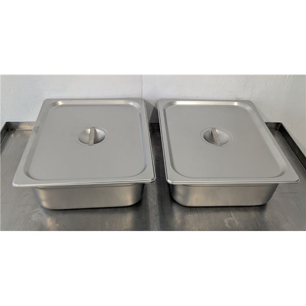 Sagetra Half Size 4" Deep Anti-Jam Steam Table Pans/Inserts - Set of 2 (4pcs)