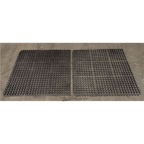 36" x 36" Rubber Floor Mats - Lot of 2