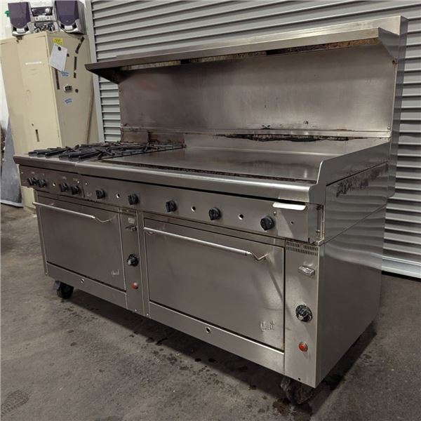 Quest 72" 4 Burner Gas Range w/ 1" Thick Griddle & Standard Ovens