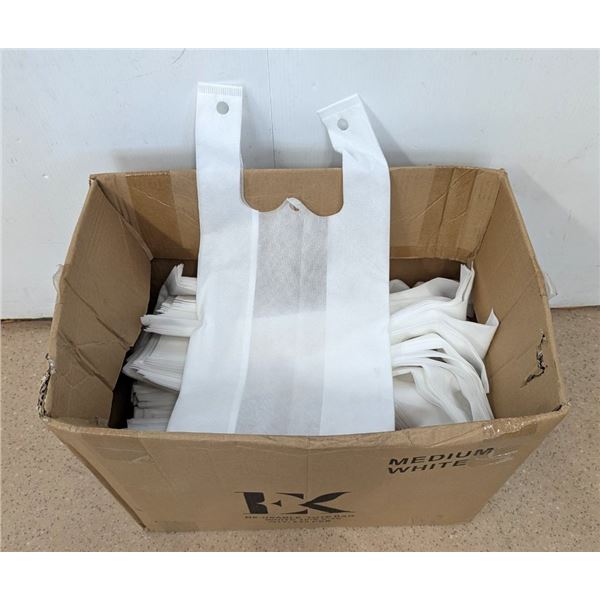 10"W Reusable White Shopping Bags - Lot of Approx. 250