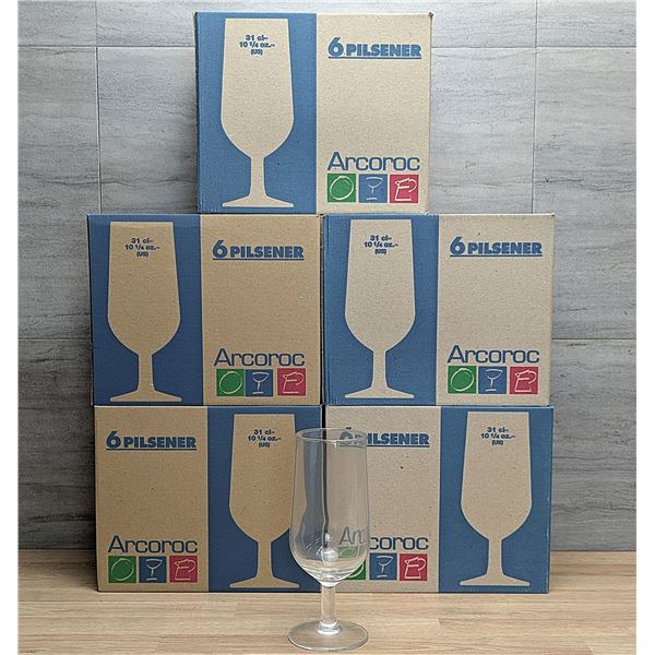 Arcoroc Pilsner Glasses - Lot of 30 (5 Boxes)