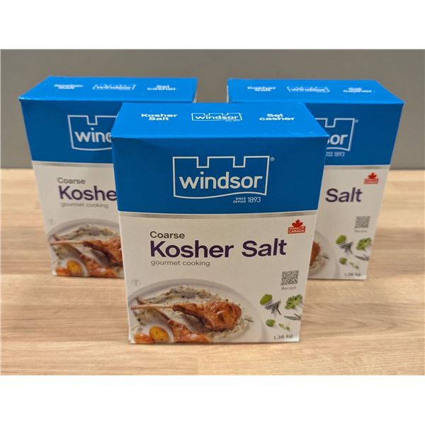 Windsor Kosher Salt, 1.36kg - Lot of 3
