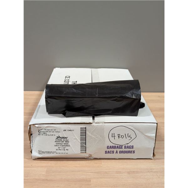 Array 35" x 50" Strong Garbage Bags - Lot of 4 Rolls