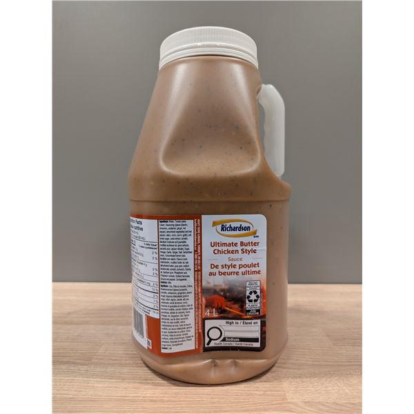 Richardson Ultimate Butter Chicken Style Sauce, 4L - Lot of 2