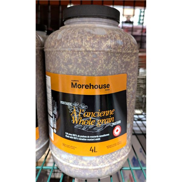 Aliments Morehouse Foods Whole Grain Mustard, 4L - Lot of 3