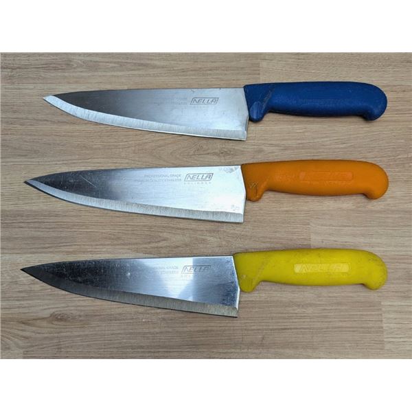 Used, Sharpened Cook Knives, Color Handles - Lot of 3 | Knife6/RackH