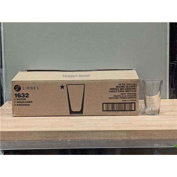 Libbey 1632 18oz Mixing Glasses - Lot of 24 | EC4