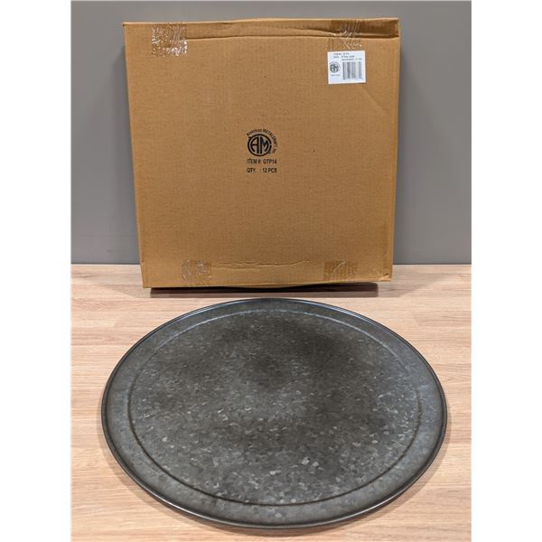 American Metalcraft GTP14 Onyx 14" Galvanized Pans - Lot of 12 | EC3