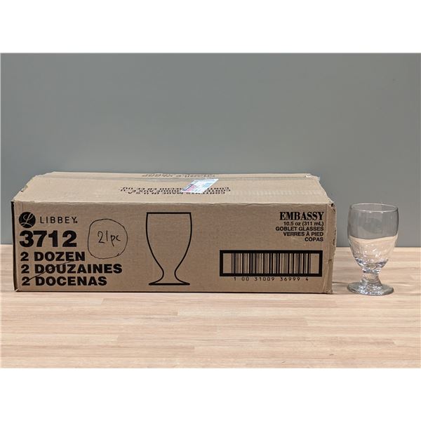 Libbey 3712 10-1/2oz Goblet Glasses - Lot of 21 | EC4
