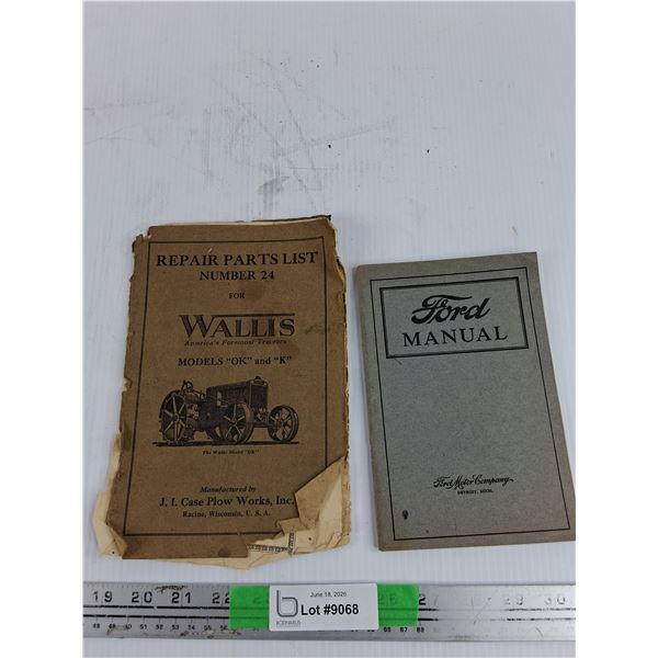 Vintage Repair Manual & Parts List - Wallis & Ford
