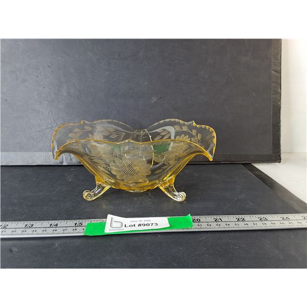 Topaz Depression Glass Bowl 8.5" Diameter