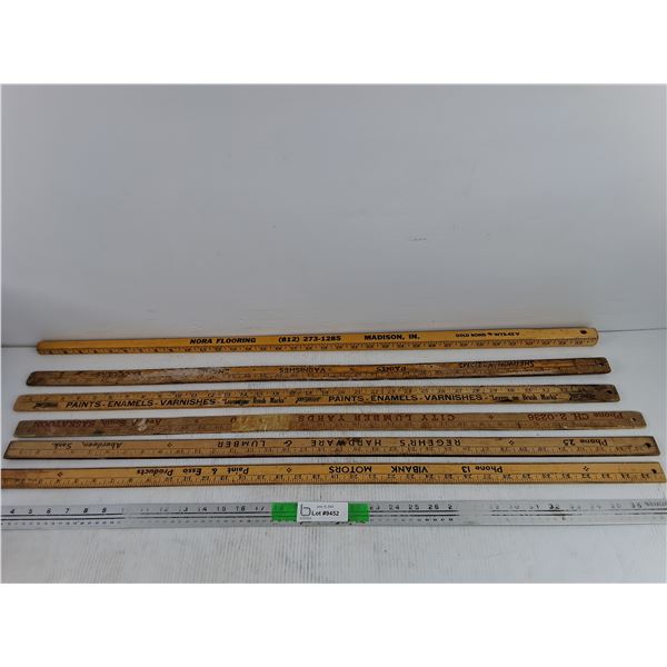 Vintage Wooden Rulers, Pickup Preferred