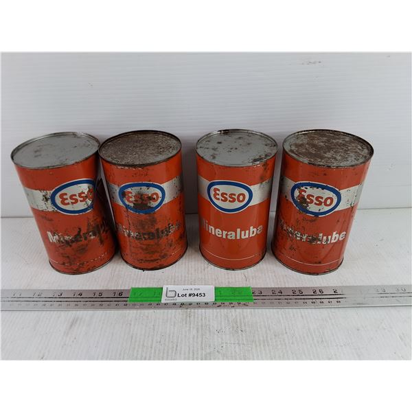 (4) Vintage Esso Mineralube Cans - Sealed, PICKUP ONLY