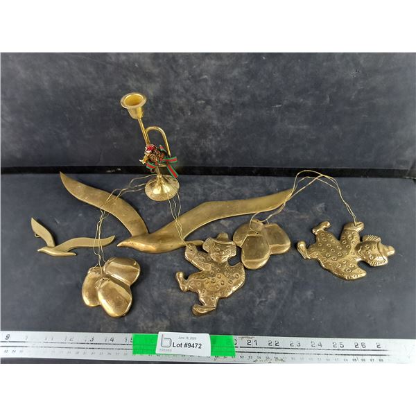 Brass Ornaments & Candle Stick Holder