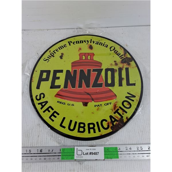 Pennzoil Round Wall Sign