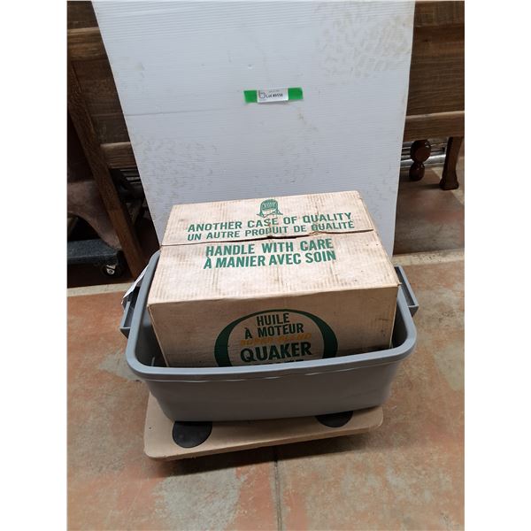 *Vintage 1970s Sealed Case of 24 Cans 10-20-30 Super Blend Oil & Plastic Tote, Cannot Ship