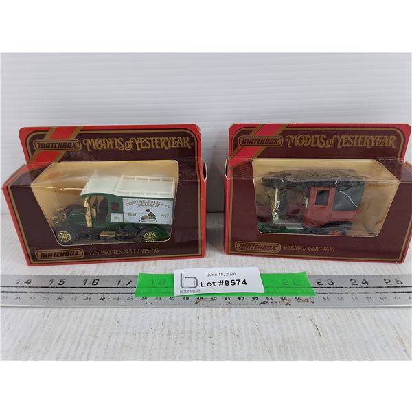 Matchbox Models of Yesteryear 1910 Renault Type Ag & 1907 Unic Taxi