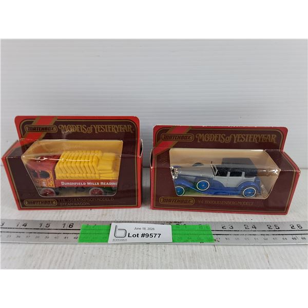 Matchbox Models of Yesteryear 1918 Atkinson Model D Steam Wagon, 1930 Duesenberg Model T