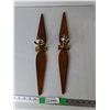 Image 1 : Mid Century Wooden Wall Sconces 19"